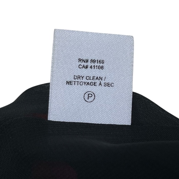 Derek Lam 10 Crosby Black Sheer Long Sleeve Mini Dress Red Print Designer Size 4 - Picture 6 of 7